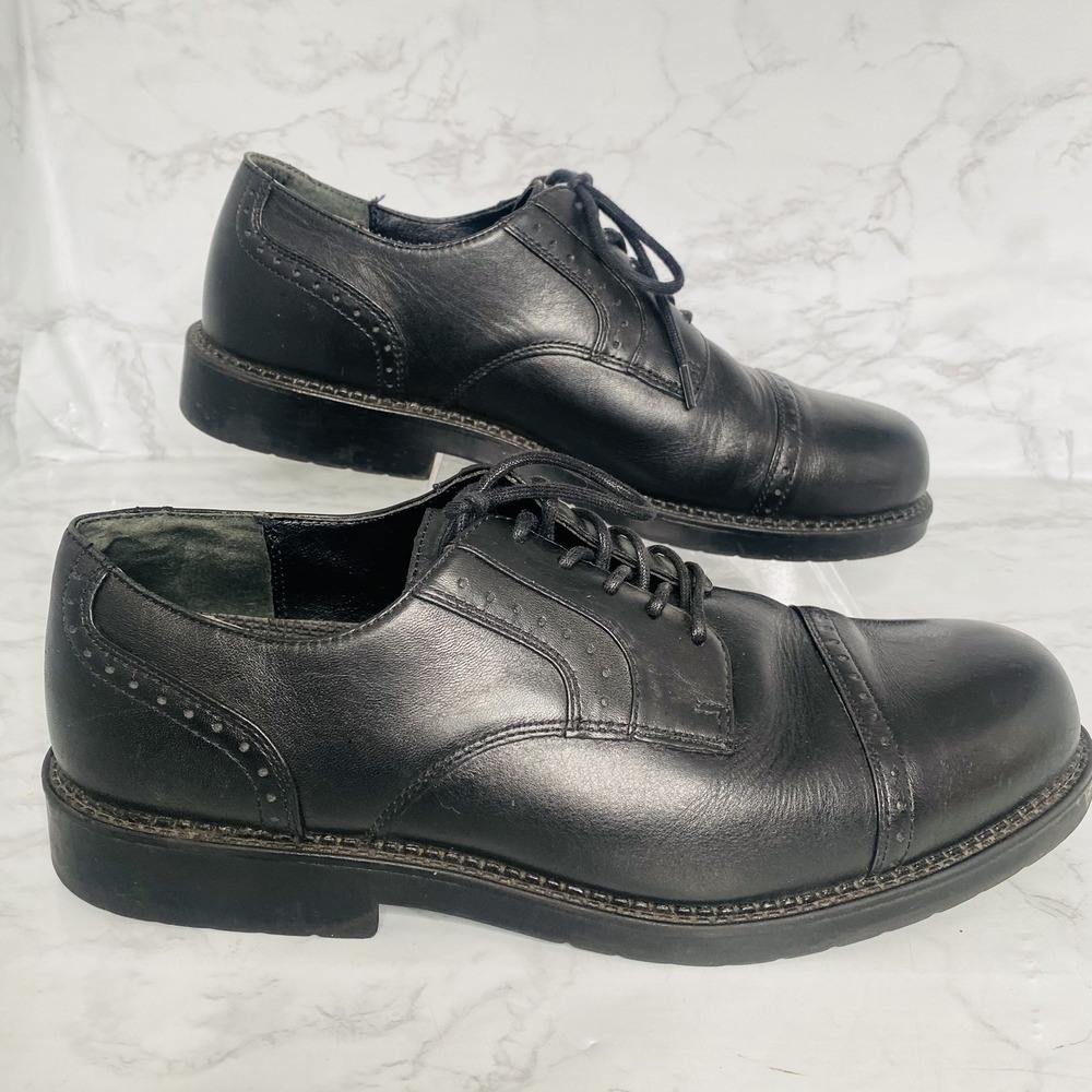 Nunn Bush Shoes Mens 10.5 W Black Oxford Comfort Gel Leather